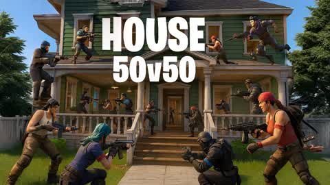 CRAZY 50v50 FIGHT in HOUSE 🔫GUN GAME 50