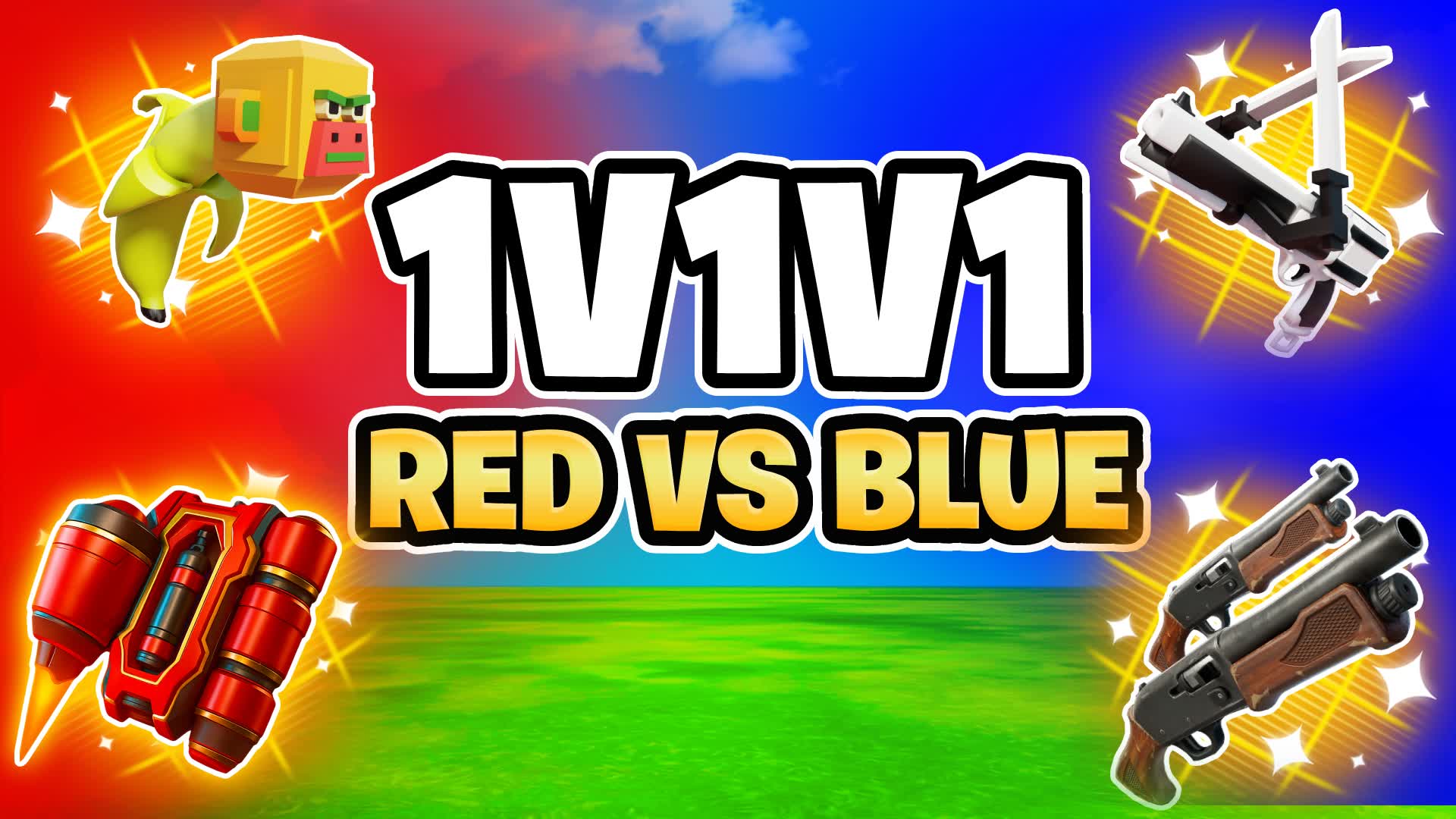 RED VS BLUE 1V1V1  1V1 🔴🔵