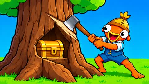 Chop Giant Trees For Treasure
