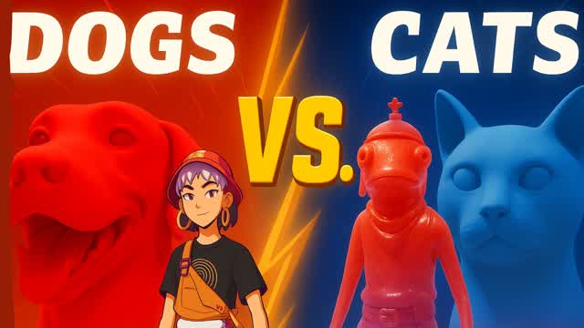 🔴Red Vs Blue🔵 - 😻Cats N' Dogs🐶