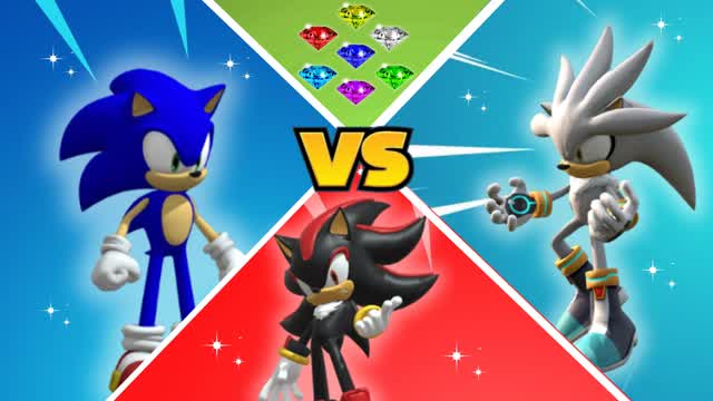 SONIC VS SHADOW VS SILVER 🔵🔴🔵