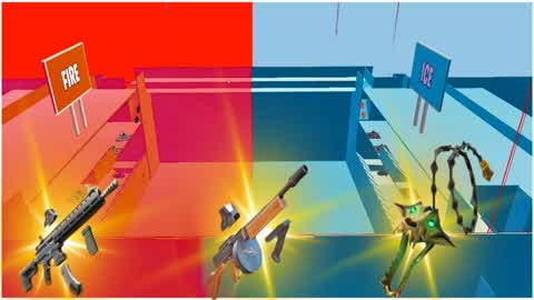 🔥FIRE VS ICE🥶 16 PLAYERS - BUILD🧱