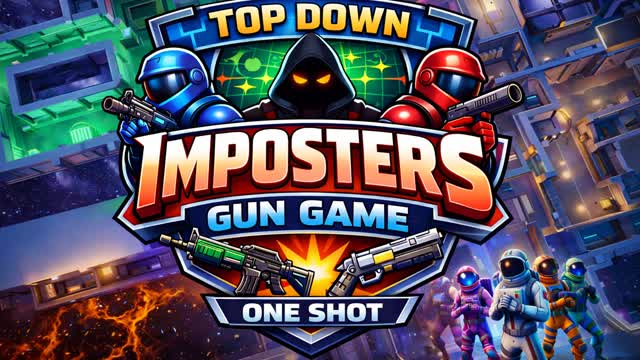 2D Impostors Among Us Gun Game TOP DOWN