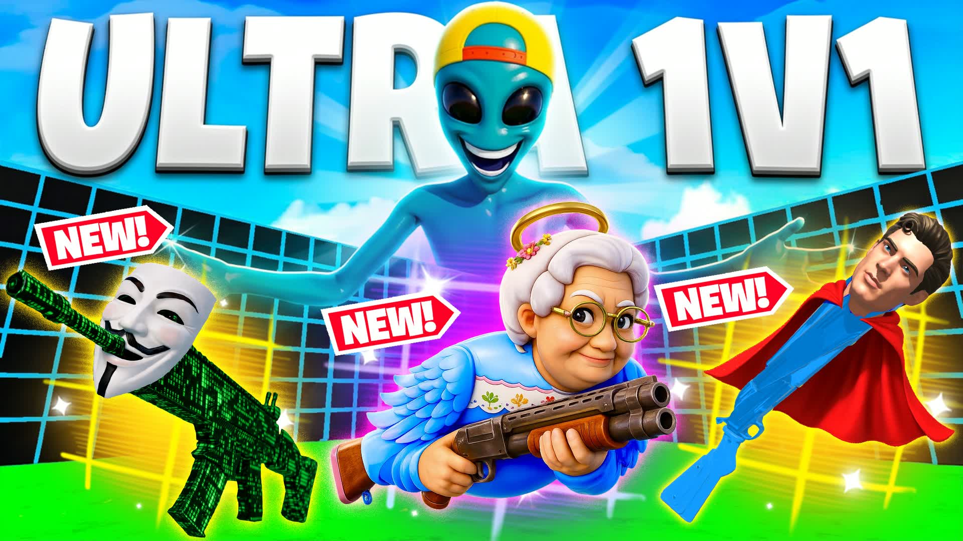 ULTRA 1V1 ALL GUNS & RED CARS FREEBUILD