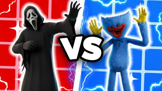 SCARY HUGGY VS GHOST RED VS BLUE 🔴🔵