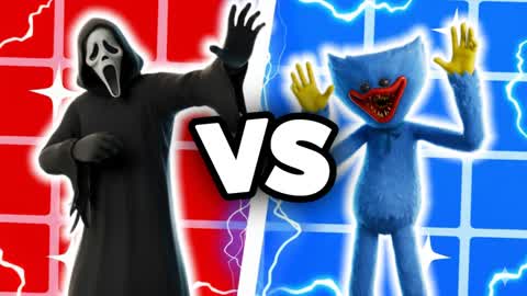 SCARY HUGGY VS GHOST RED VS BLUE 🔴🔵