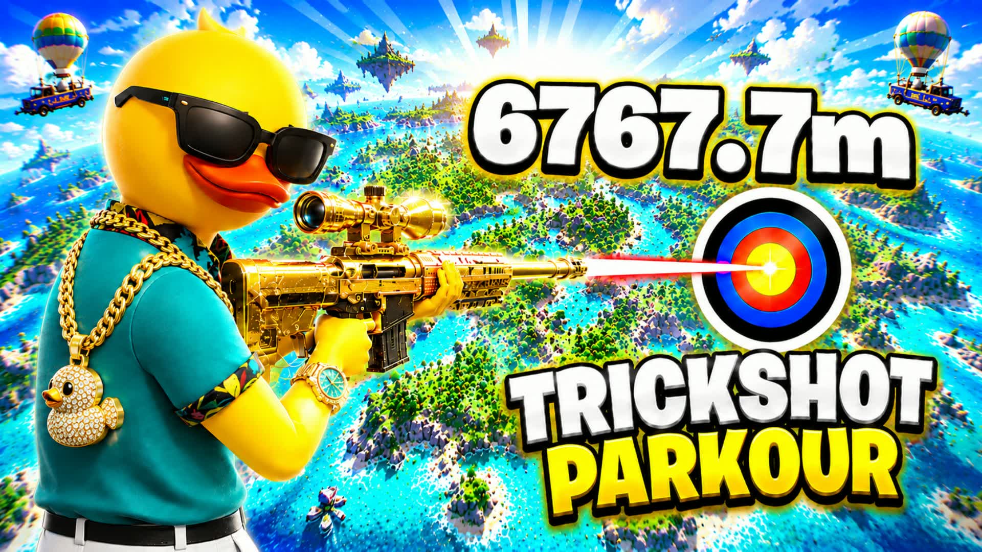 🦆 DUCK TRICK SHOT PARKOUR 125+ 🦆