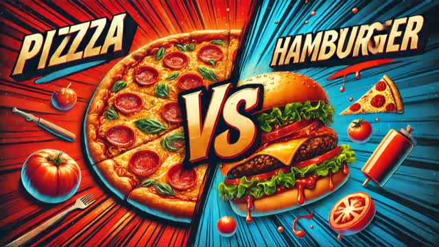 🍕 PIZZA VS BURGER 🍔