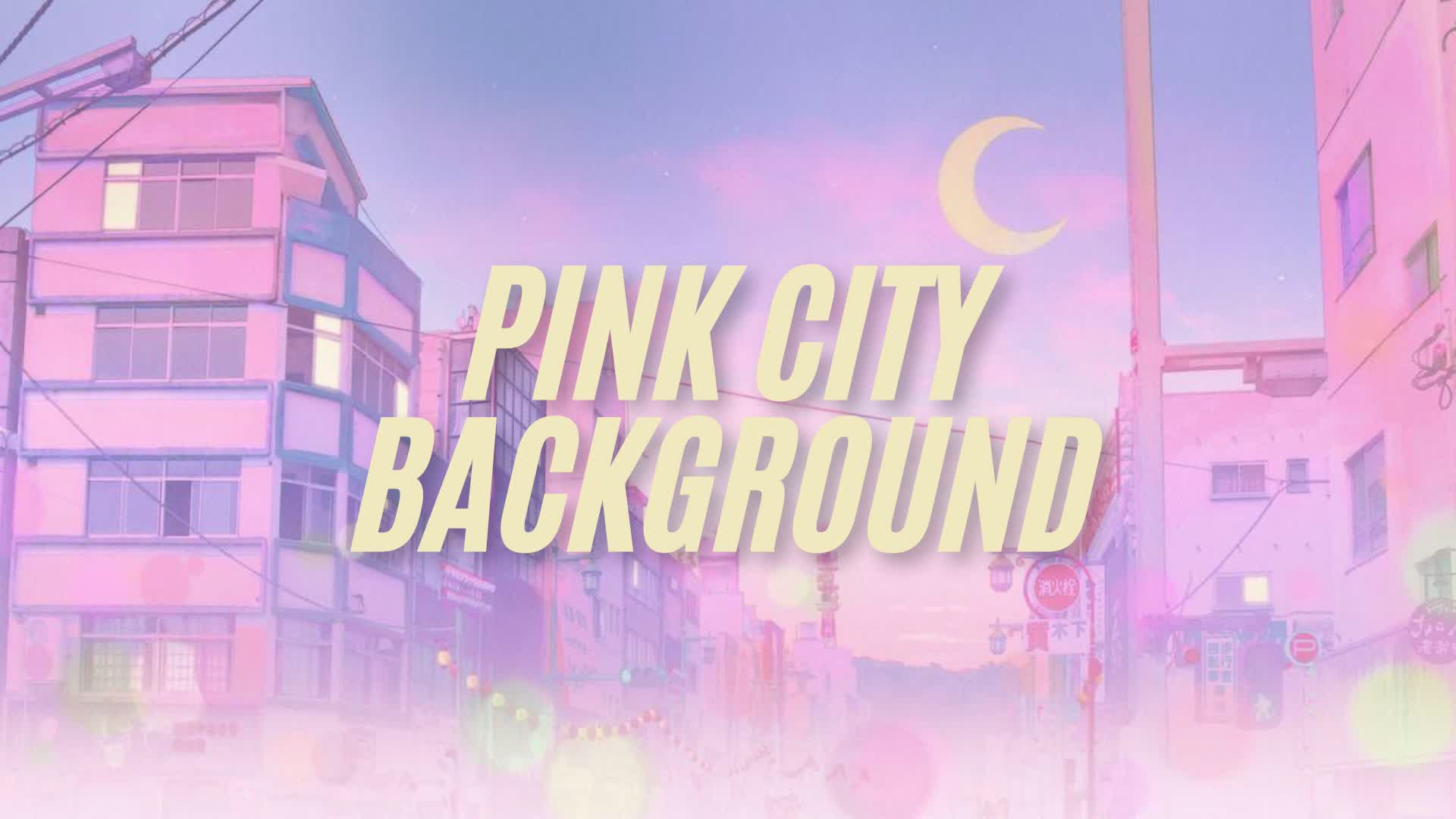ピンクの街並みの背景