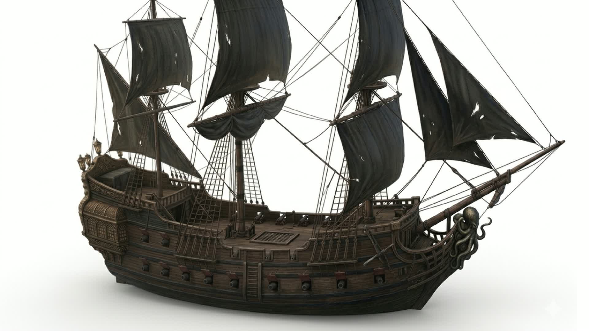 Um navio pirata no meio do nada
