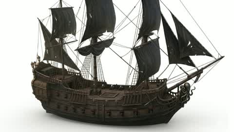 A pirate ship in the middle of nowhere