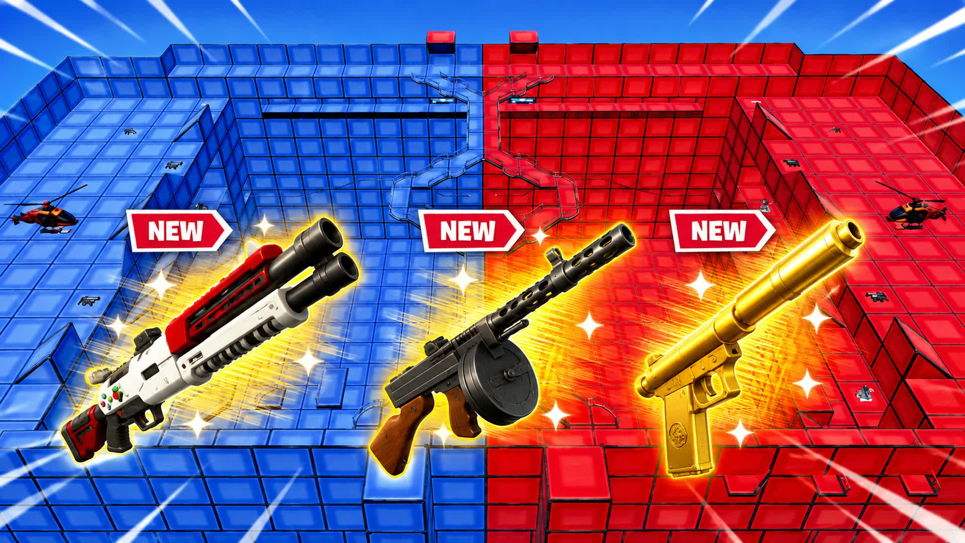 ❤️Red VS Blue💙New Weapons