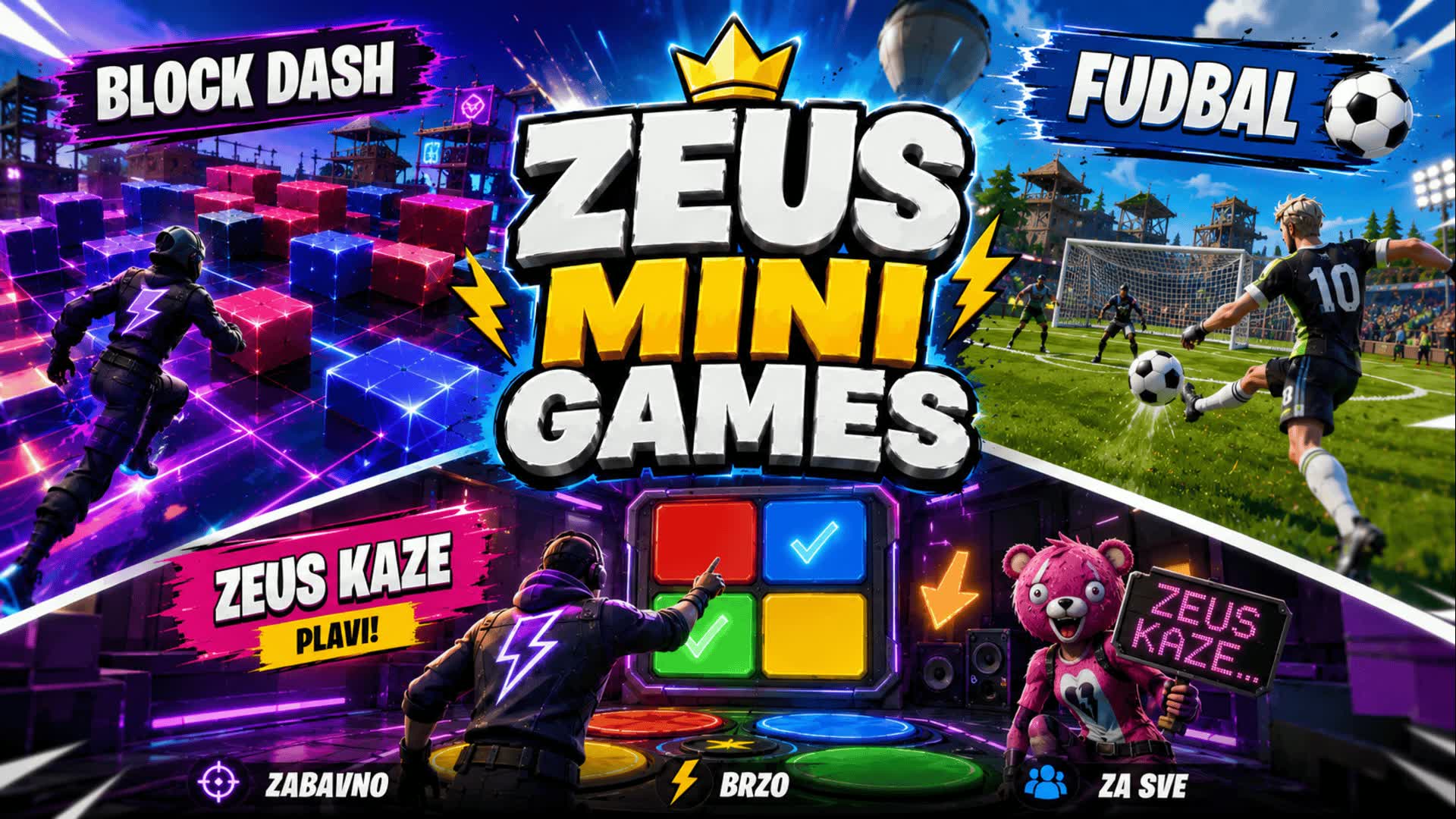 ⚡🚀Zeus Minigames🚀⚡ — Fortnite island 1414-1420-9904 by Zeus.fvǃ