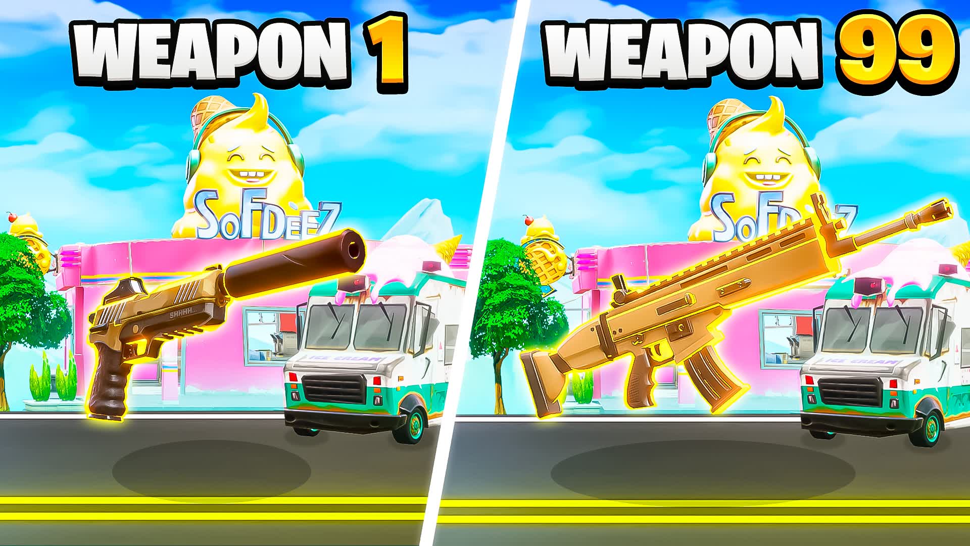 ICE CREAM GOLD GUN GAME 🍦