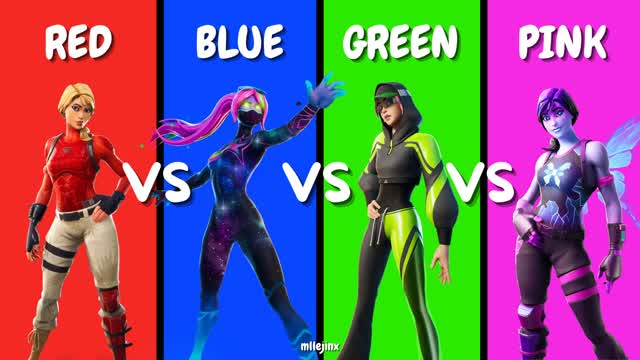 ❤️💙 Red vs Blue vs Green vs Pink 💚💗