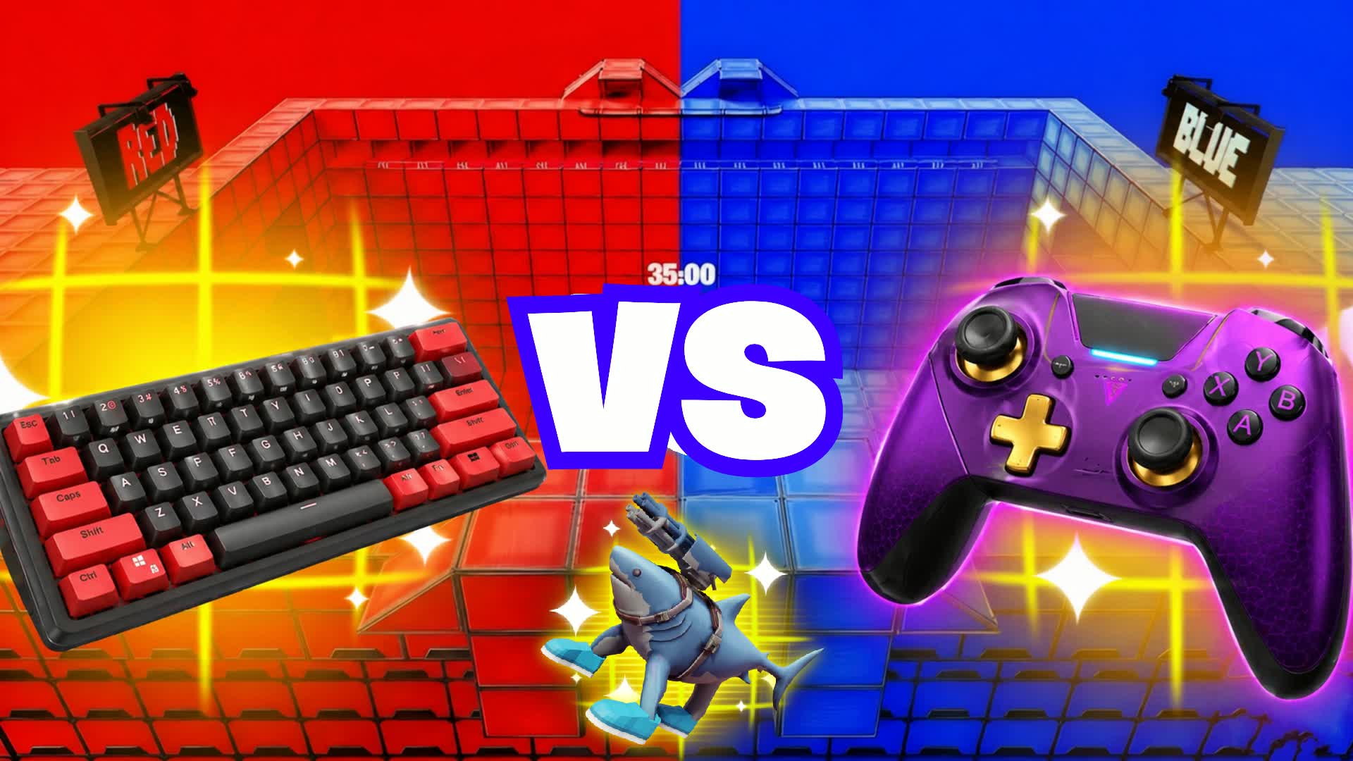 RED VS BLUE🔴🔵KEYBOARD VS CONTROLLER!!!