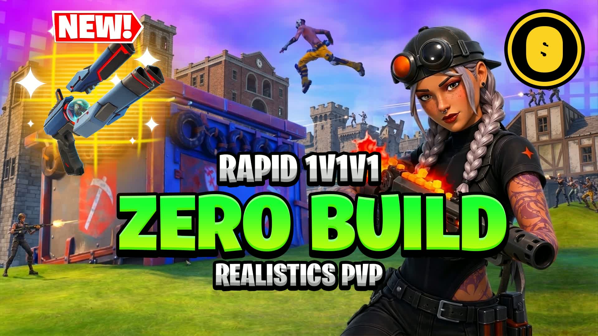Rapid 1v1v1 Zero Build: Realistics PVP🎯