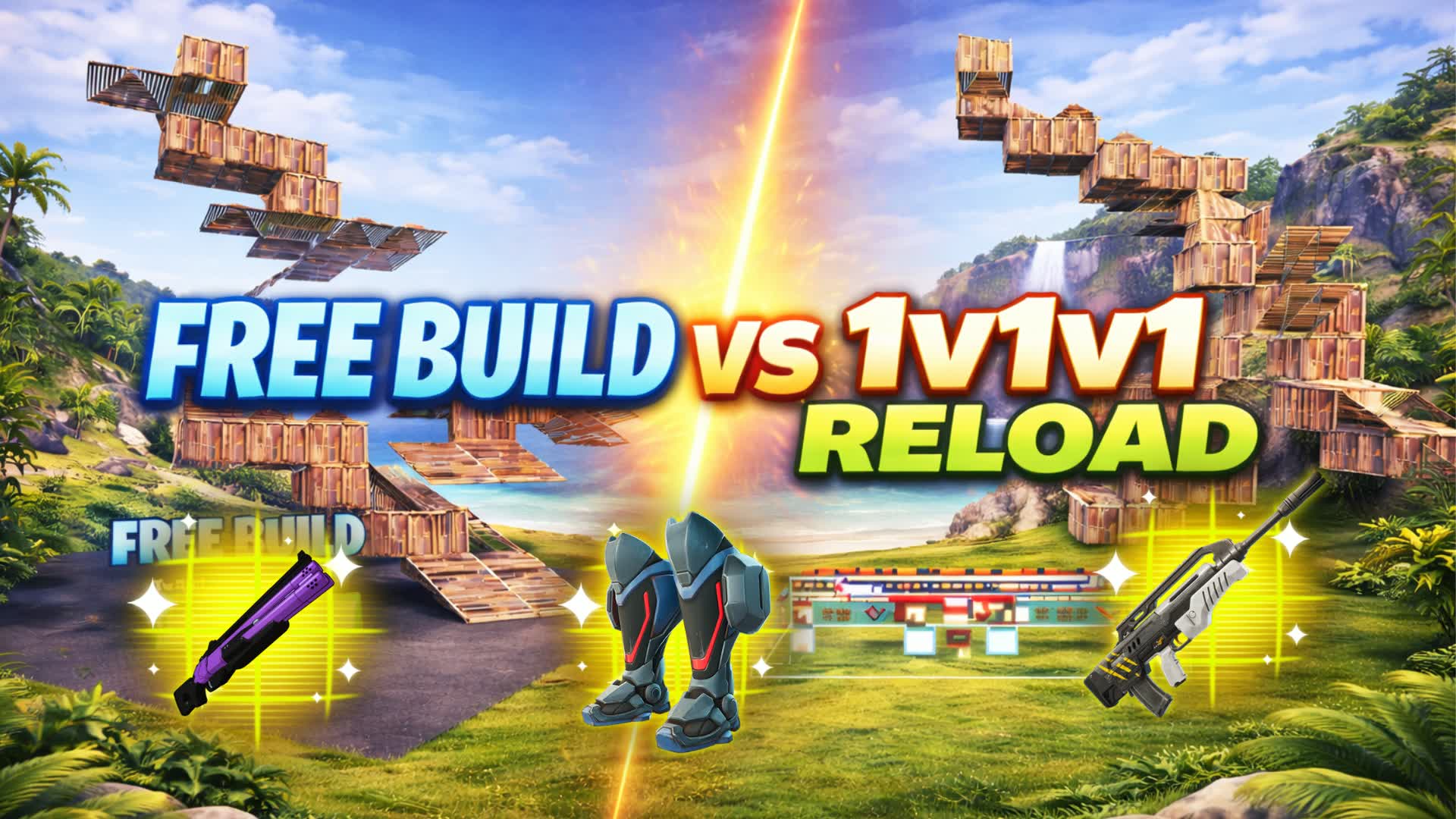 🛠️ FREE BUILD VS 1V1V1 RELOAD 🎯