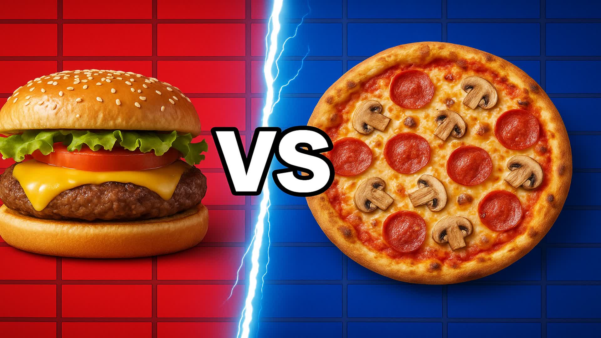 🍕PIZZA VS BURGER🍔 / RED VS BLUE🔴🔵