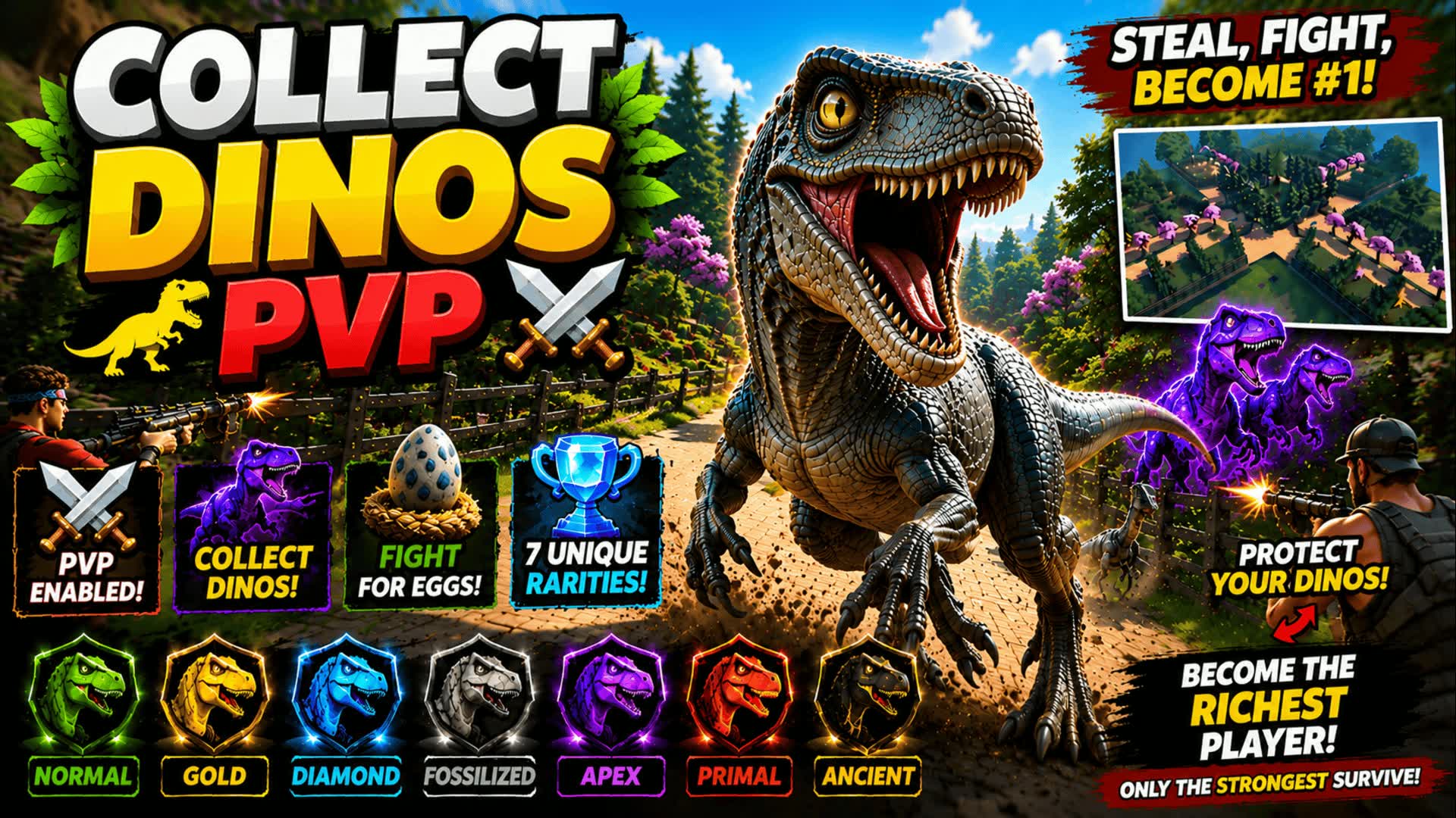 Collect Dinos PVP 🦖⚔️