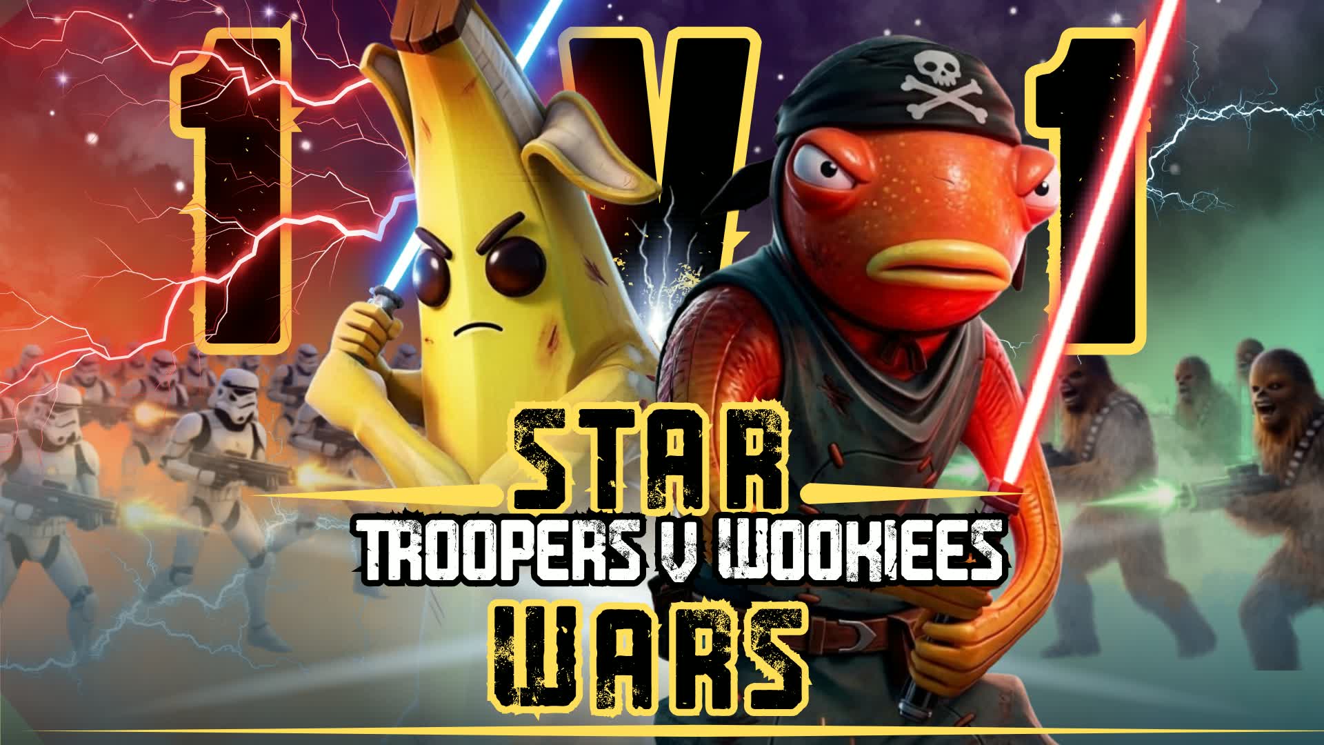 1V1 Troopers v wookiees