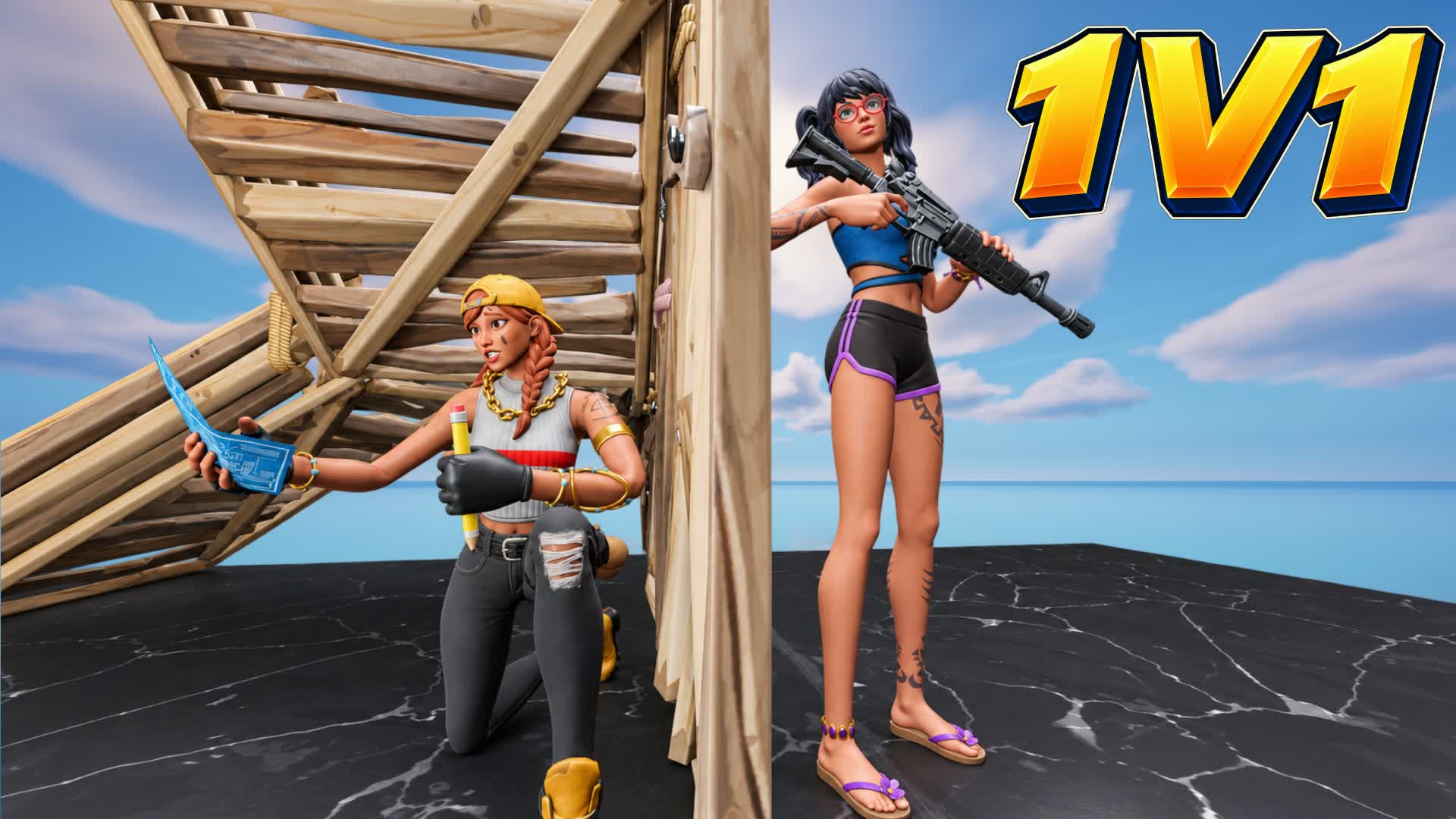 1V1 BUILD FIGHTS - DAY & NIGHT, Fortnite island 7461-9598-0292 by vzd01