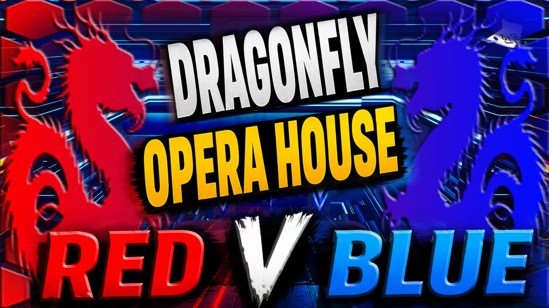 dragonfly Opera House Red V blue