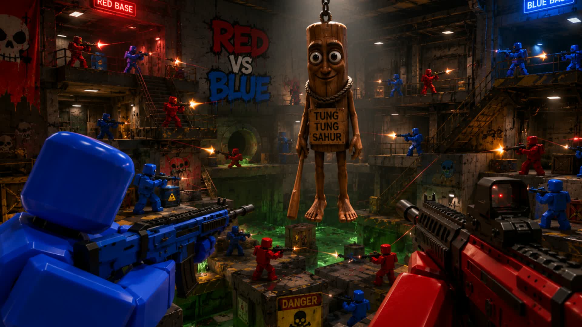 MEGA RED VS BLUE 🔴🔵ALL GUNS 🤣 LOL