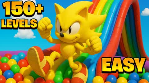 🌈Obby Fall Guys Parkour Rainbow 200+🌈