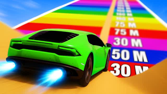 MEGA RAMP CARS 🚗💨 HOW FAR CAN YOU GO?