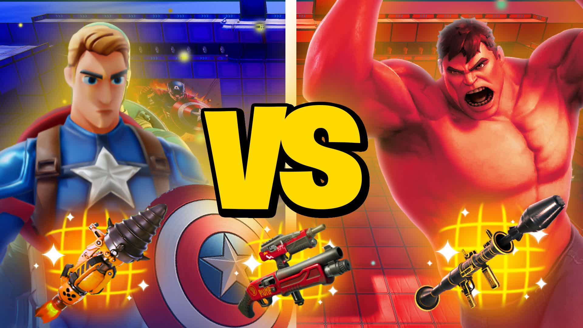 ♥️HULK VS CAPTAIN💙 ALL WEAPONS AND CARS