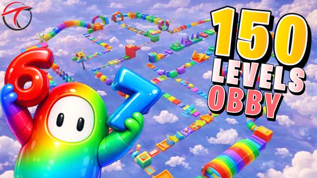 ⭐ OBBY PARKOUR 150+ FALL GUYS 🌈
