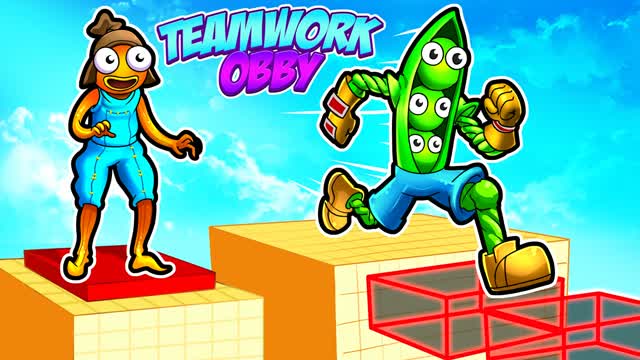 🤝Teamwork Obby Parkour🤝 👥 2 PLAYERS👥