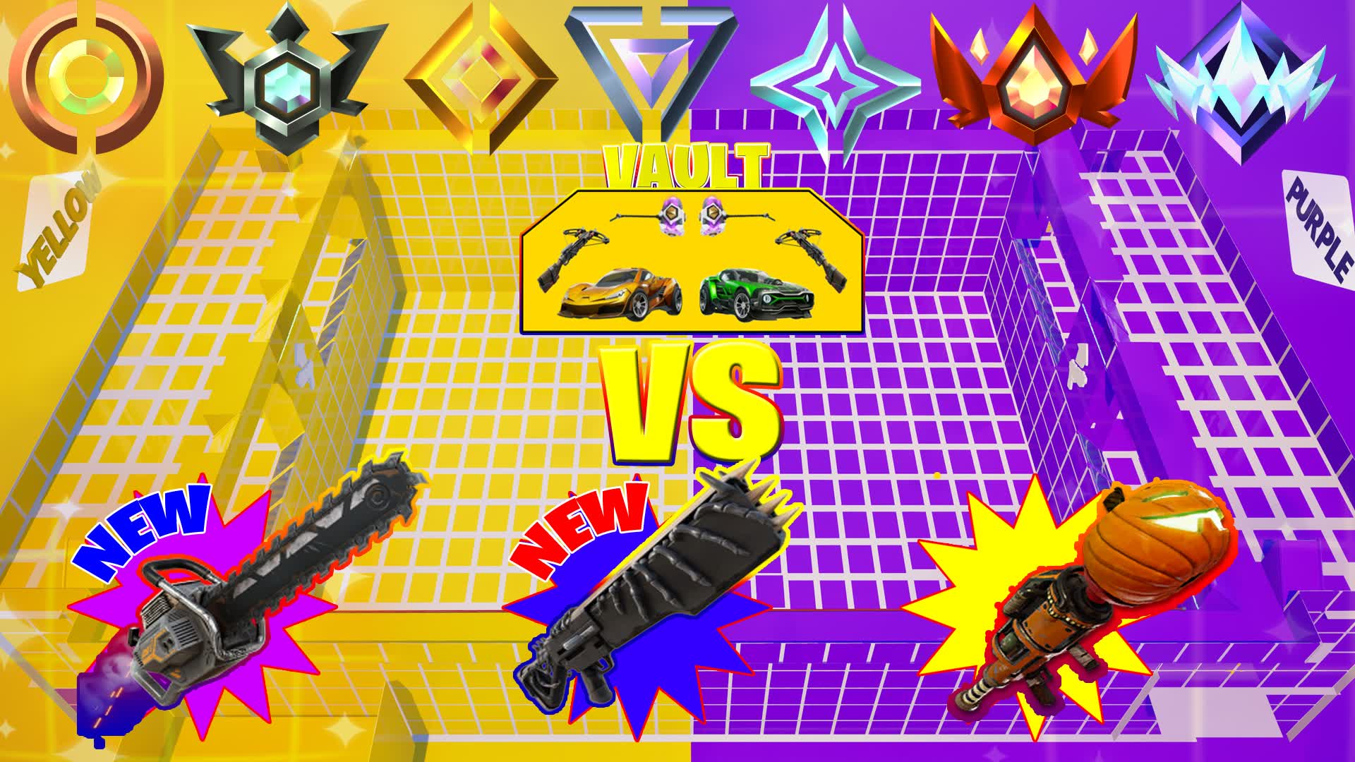 RED VS BLUE PURPLE VS YELLOW STYLE 098140587052 by shuloxo Fortnite