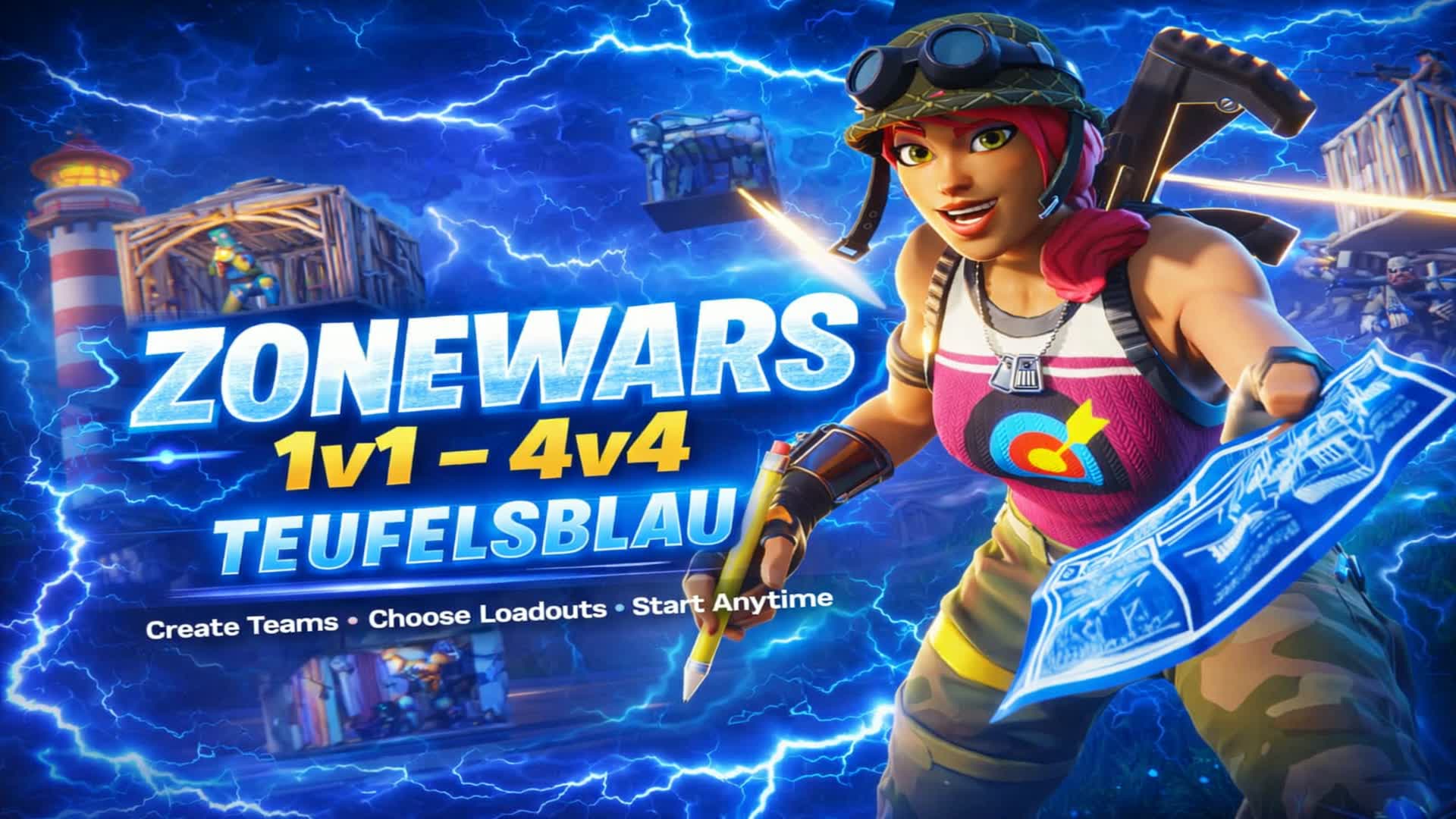 ゾーンウォーズ 2チーム 1vs1 - 4vs4 - Teufelsblau