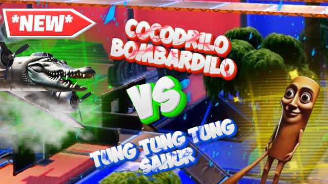 Cocodrilo vs Tung tung🔴🔵