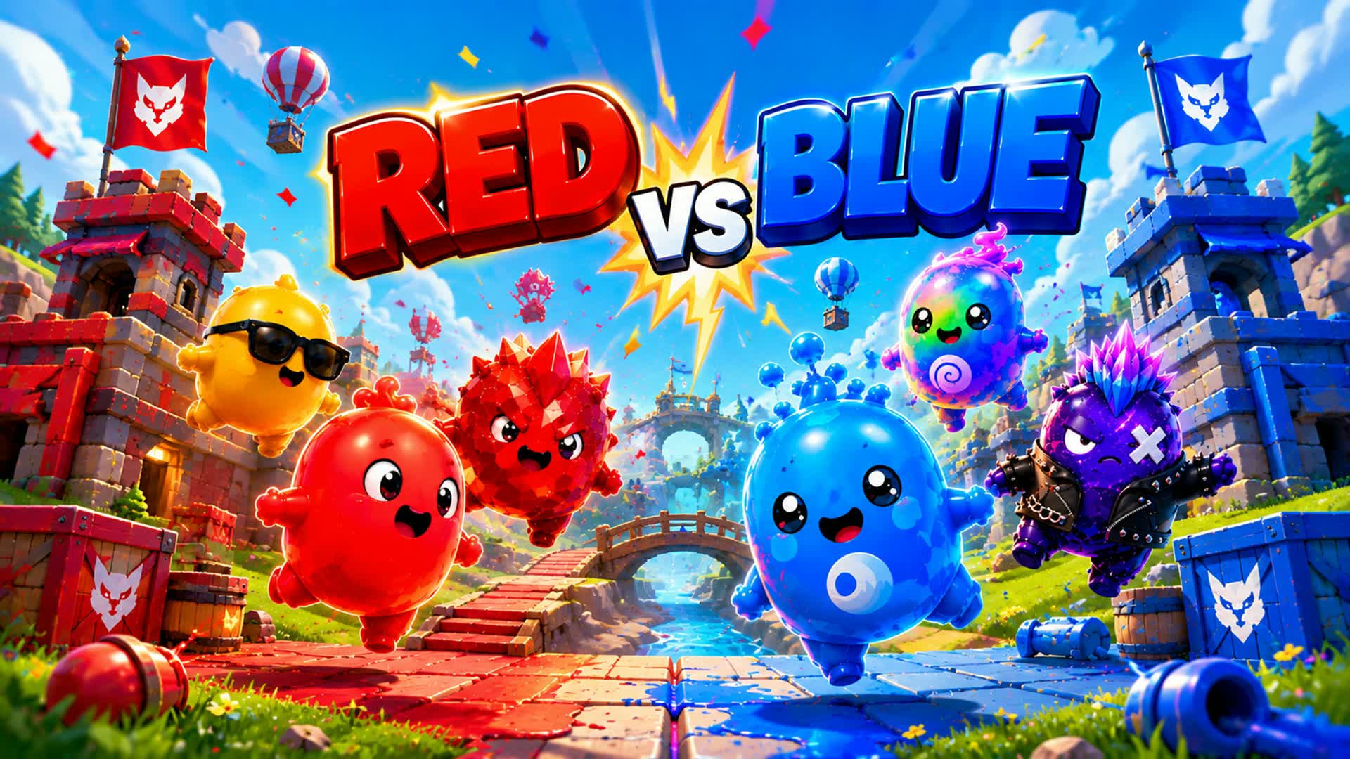 SUPER RED VS BLUE 🌈 FUN BATTLE