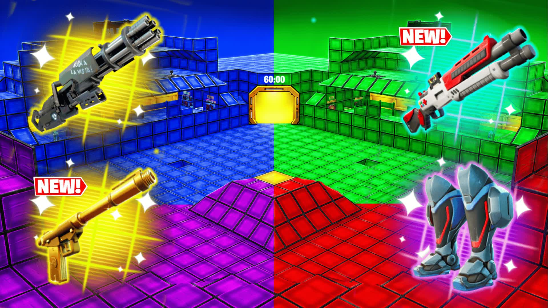 CRAZY RED VS BLUE VS GREEN VS PURPLE — Fortnite island 2215-5132-2859 by Linner.J
