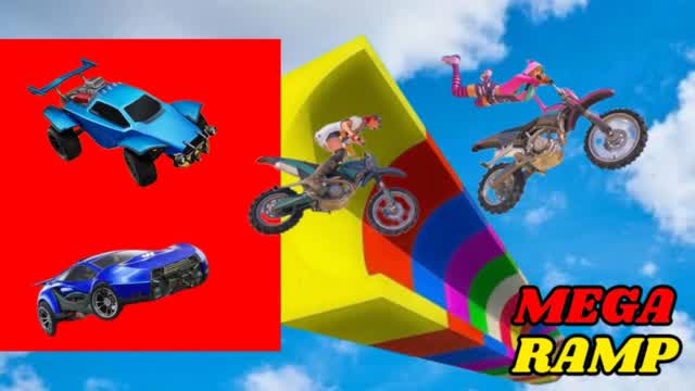 🏎️crazy mega ramp + war arena🔫