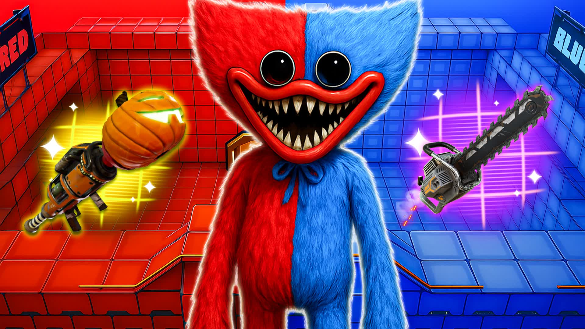 Huggy Wuggy RED VS BLUE 🔴🔵 (1V1B)