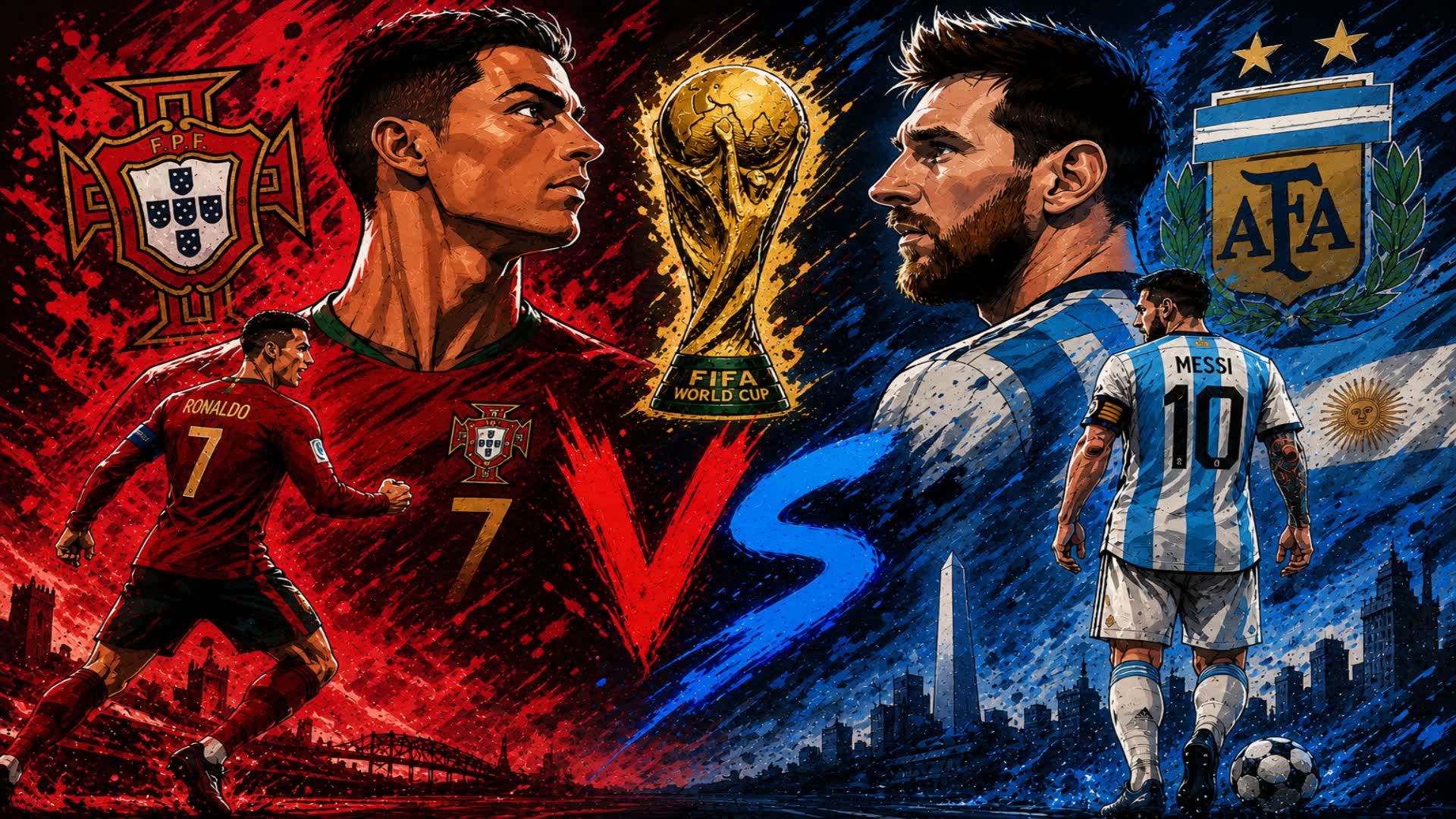 MESSI VS RONALDO WORLD CUP🏆🔴🔵