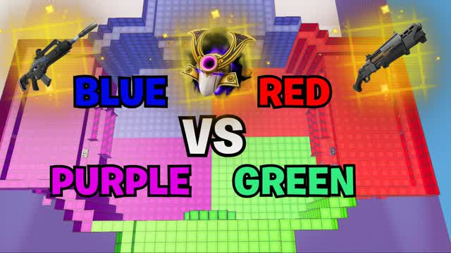 CRAZY RED VS BLUE VS PURPLE VS GREEN
