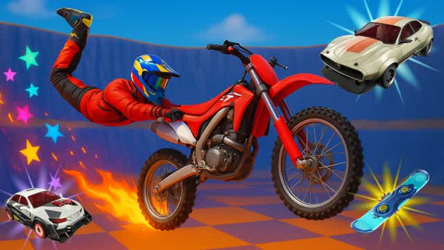 DIRT BIKE MOTOCROSS STUNT PARK X CARS
