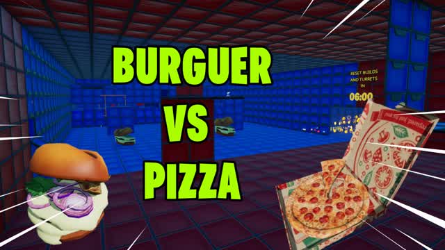 PIZZA VS BURGUER RED BLUE