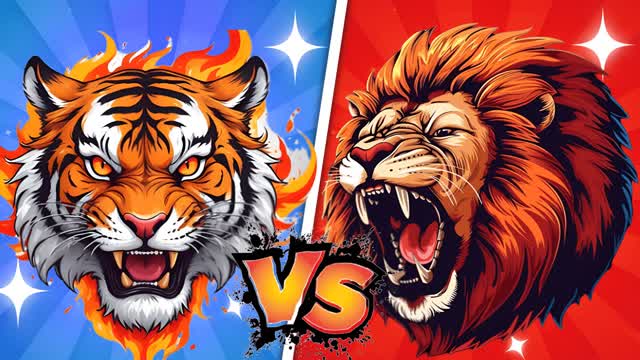 🔵Tiger Vs Lion🔴