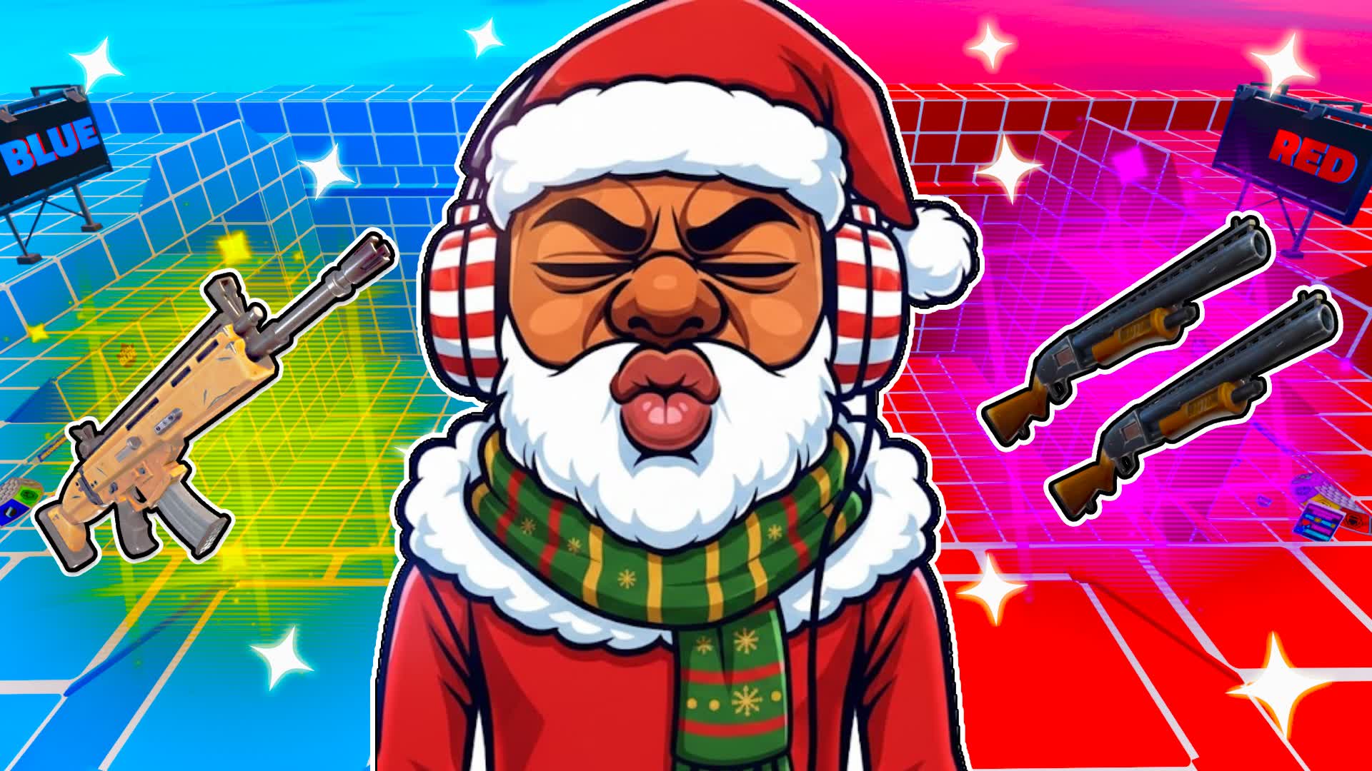 SANTA RED VS BLUE 🔴🔵
