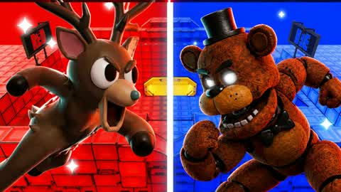 Red vs blue hallowen cerf