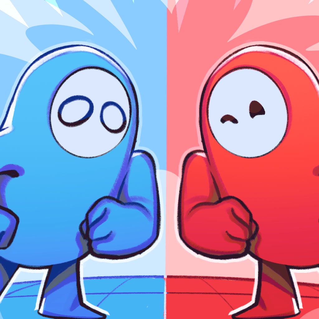 FALL GUYS - Red Vs Blue Thumbnails, Art & Trailer