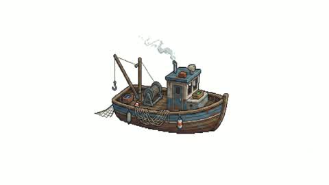 FISHING BOAT IN THE MIDDLE OF NOWHERE