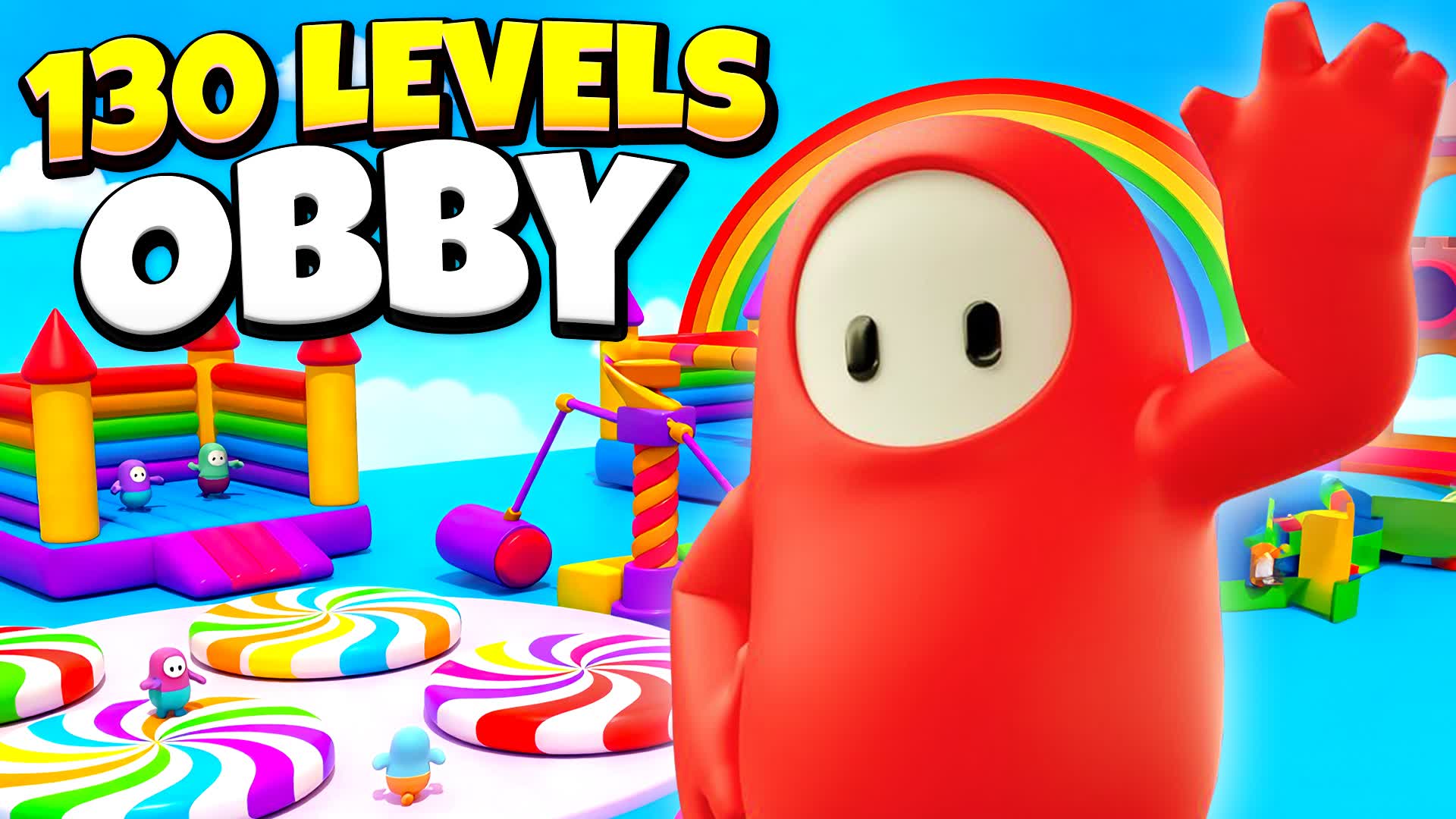 🌈FALL GUYS 130+ OBBY PARKOUR